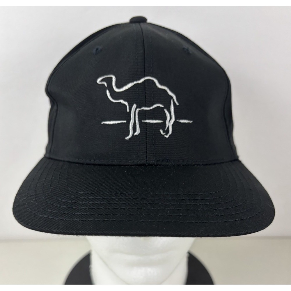 Vintage Camel Cigarettes Black 90s Snapback Silhouette Hat Joe Camel Spell Out